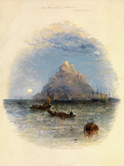 St. Michaels Mount, Cornwall, Thomas Creswick, 1811-1869, British St. Michaels Mount, Cornwall, Thomas Creswick, 1811-1869, British