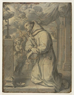 St Paschal Baylon Adoring Blessed Sacrament 17th century St Paschal Baylon Adoring Blessed Sacrament 17th century