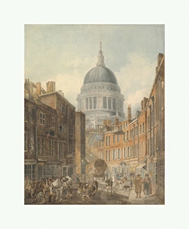 St Paul Cathedral Martin'-le-Grand ca 1795 Watercolor St Paul Cathedral Martin'-le-Grand ca 1795 Watercolor