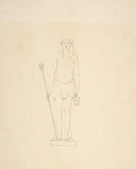 Standing Egyptian Figure 1771-1844 Lead graphite Standing Egyptian Figure 1771-1844 Lead graphite