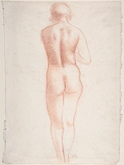 Standing Nude Back ca 1920 Red chalk Montral paper Standing Nude Back ca 1920 Red chalk Montral paper