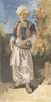 Standing Turkish Youth 1844 Watercolor graphite Standing Turkish Youth 1844 Watercolor graphite