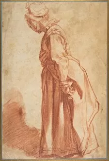 Standing Woman Looking Left Background 1596-98
