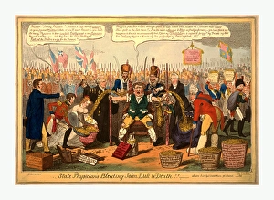 State physicians bleeding John Bull to death!!, Cruikshank, George, 1792-1878, artist State physicians bleeding John Bull to death!!, Cruikshank, George, 1792-1878, artist