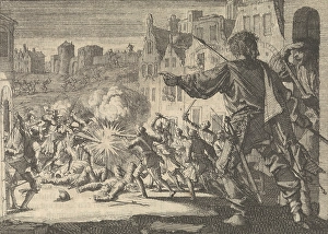 Street fighting in Geneva to defend against an attack by Charles Emmanuel, Duke of Savoy Street fighting in Geneva to defend against an attack by Charles Emmanuel, Duke of Savoy