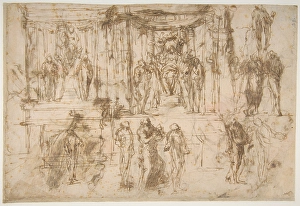 Studies Altarpiece Virgin Enthroned Attended Studies Altarpiece Virgin Enthroned Attended