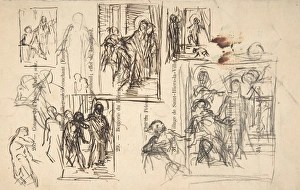 Studies figure composition 1820-76 Black chalk Studies figure composition 1820-76 Black chalk