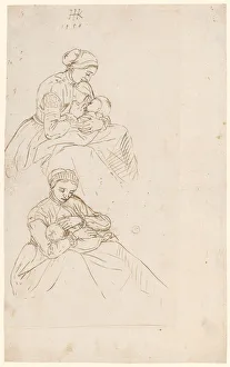 Studies mother breastfeeding child 1558 pen brown Studies mother breastfeeding child 1558 pen brown