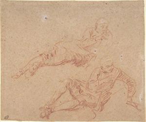 Two Studies Reclining Youth early 18th century Two Studies Reclining Youth early 18th century