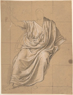 Study Drapery 1818 Black chalk heightened white Study Drapery 1818 Black chalk heightened white