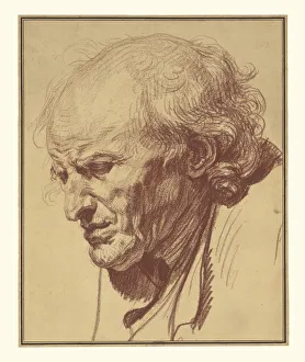 Study Head Old Man Jean-Baptiste Greuze French Study Head Old Man Jean-Baptiste Greuze French