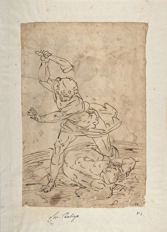 Study Two Male Figures Fighting mid-16th century Study Two Male Figures Fighting mid-16th century