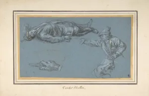 Study Two Soldiers Hand 17th century Black white chalk Study Two Soldiers Hand 17th century Black white chalk