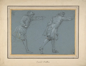 Study Two Soldiers Swordfighting 17th century Study Two Soldiers Swordfighting 17th century