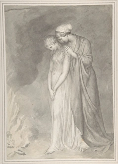 Study Two Women Grieving 1787 Pen gray ink brush Study Two Women Grieving 1787 Pen gray ink brush