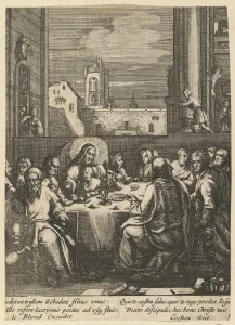 Last Supper Passion Christ mid 17th century Etching Last Supper Passion Christ mid 17th century Etching