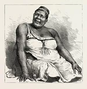 SWAZILAND, THE QUEEN OF THE SWAZIES, engraving 1890