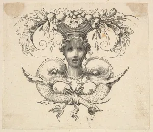 Tail-piece Woman Head Cul-de-lampe Buste de femme Tail-piece Woman Head Cul-de-lampe Buste de femme