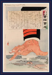 Tehidoi tsubushigata, Pressure from a heavy hand., Kobayashi, Kiyochika, 1847-1915 Tehidoi tsubushigata, Pressure from a heavy hand., Kobayashi, Kiyochika, 1847-1915