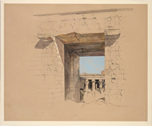 Temple Edfu Door Pylon 1850 John Frederick Lewis Temple Edfu Door Pylon 1850 John Frederick Lewis