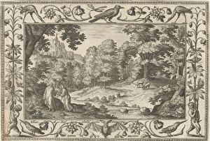Temptation in the desert, Adriaen Collaert, Eduwart Hoes Winckel, 1582-1586 Temptation in the desert, Adriaen Collaert, Eduwart Hoes Winckel, 1582-1586
