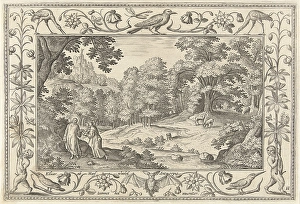 Temptation in the Desert, print maker: Adriaen Collaert, Hans Bol, Eduwart van Hoeswinckel Temptation in the Desert, print maker: Adriaen Collaert, Hans Bol, Eduwart van Hoeswinckel