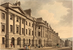 Thomas Malton, British (1748-1804), Milsom Street in Bath, 1784, pen and gray Thomas Malton, British (1748-1804), Milsom Street in Bath, 1784, pen and gray