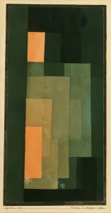 Tower Orange Green 1922 Watercolor ink graphite Tower Orange Green 1922 Watercolor ink graphite