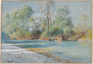 Traunstein River Road Empfig Bavaria 1893-96 Traunstein River Road Empfig Bavaria 1893-96