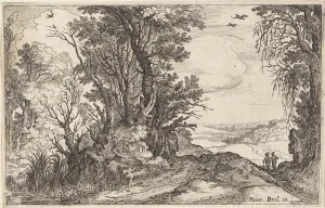 Two travelers at the edge of a forest, Anonymous, 1568 - 1676 Two travelers at the edge of a forest, Anonymous, 1568 - 1676