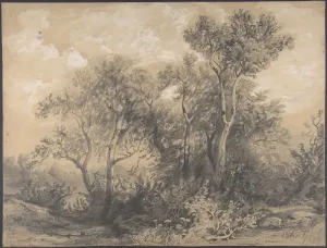 Trees recto Soldiers Wood verso early mid-19th century Trees recto Soldiers Wood verso early mid-19th century