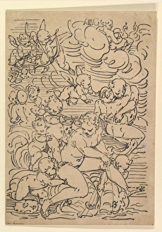 Triumph Amphitrite 16th century Woodcut Sheet Triumph Amphitrite 16th century Woodcut Sheet