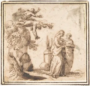 Unidentified Subject Two Falling Figures Standing Women Unidentified Subject Two Falling Figures Standing Women