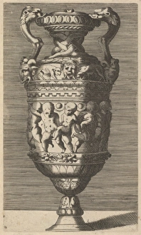 Vase Dancing Putti 17th century late Engraving Vase Dancing Putti 17th century late Engraving