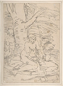 Venus Cupid Satyr 1527-85 Brush ink 13 5/8 x 9 1/2in Venus Cupid Satyr 1527-85 Brush ink 13 5/8 x 9 1/2in