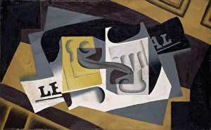 Verre et journal 1917 August oil plywood 37.9 x 60.9 cm Verre et journal 1917 August oil plywood 37.9 x 60.9 cm