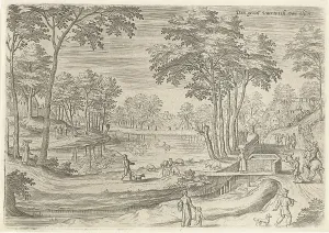 View of the canal of Ixelles, Elsene, Belgium, Hans Collaert (I), Hans Bol, Claes Jansz View of the canal of Ixelles, Elsene, Belgium, Hans Collaert (I), Hans Bol, Claes Jansz