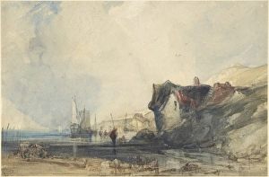 View Coast Deal ca 1846 Watercolor touches gouache View Coast Deal ca 1846 Watercolor touches gouache