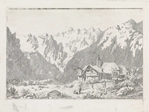 View of the Col du Geant, David van der Kellen (III), Marinus van Raden, 1837 - 1885 View of the Col du Geant, David van der Kellen (III), Marinus van Raden, 1837 - 1885