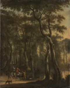 View of a Forest with Hunters, Jan Hackaert, 1660 - 1685 View of a Forest with Hunters, Jan Hackaert, 1660 - 1685