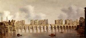 Images Dated 7th August 2014: View of London Bridge Signed and dated, lower left: C. D. Jongh, Fexit 1632'