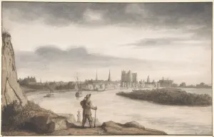 View Nantes ca 1650s Pen brown ink grey wash View Nantes ca 1650s Pen brown ink grey wash