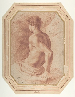 Back View Seated Nude Youth Facing Left 1560-1609 Back View Seated Nude Youth Facing Left 1560-1609