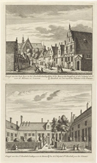Two views in Alkmaar with the Plague House and St Elisabeth Hospital, The Netherlands Two views in Alkmaar with the Plague House and St Elisabeth Hospital, The Netherlands