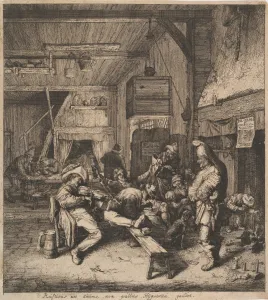 Violin Player Seated Inn 1685 Etching roulette Violin Player Seated Inn 1685 Etching roulette