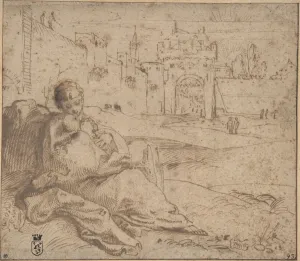 Virgin Child Resting Outside City Gate 1560-1609 Virgin Child Resting Outside City Gate 1560-1609
