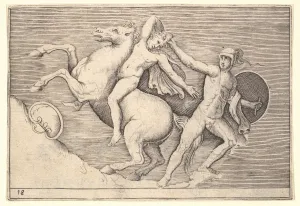 Warrior Pulling Rider Horse Ex Antiquis Camorum et Gemmae Delineata Warrior Pulling Rider Horse Ex Antiquis Camorum et Gemmae Delineata