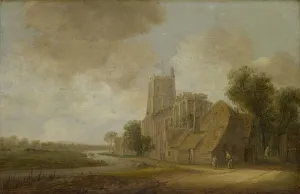Waterway church ruins 1643 oil oak wood 40 x 61 cm Waterway church ruins 1643 oil oak wood 40 x 61 cm
