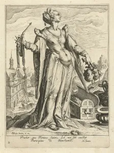 Wealth, Zacharias Dolendo, Jacob de Gheyn (II), Hugo de Groot, c. 1596 - c. 1597 Wealth, Zacharias Dolendo, Jacob de Gheyn (II), Hugo de Groot, c. 1596 - c. 1597