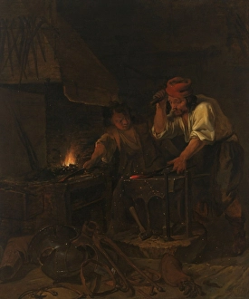 Weaponsmith gunsmith blacksmith servant working Weaponsmith gunsmith blacksmith servant working